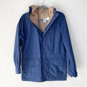 Vtg Cabela's Gore-tex Hooded Jacket Goretex Navy Blue Thinsulate Men’s Small